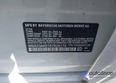 2024 BMW 228 Gran Coupe I Sdrive from USA, damaged, VIN WBA53AK01R7R26179